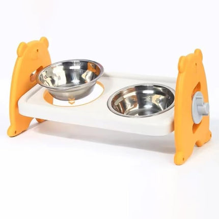Double Pet Feeding Bowls Stainless Steel Non Slip Cat Dog Water Bowl Food Dish