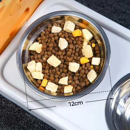 Double Pet Feeding Bowls Stainless Steel Non Slip Cat Dog Water Bowl Food Dish