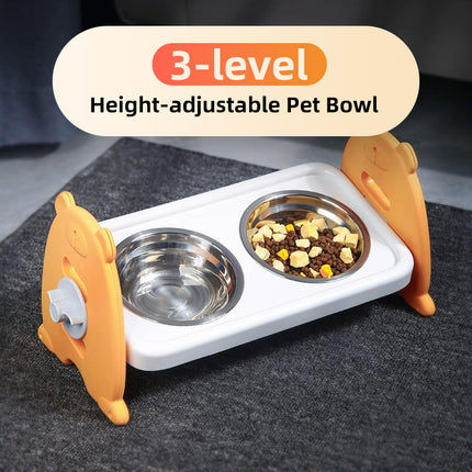 Double Pet Feeding Bowls Stainless Steel Non Slip Cat Dog Water Bowl Food Dish