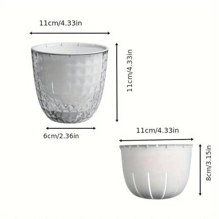 2pcs Transparent Self Watering Flowerpot Automatic Absorbent Planter Storage