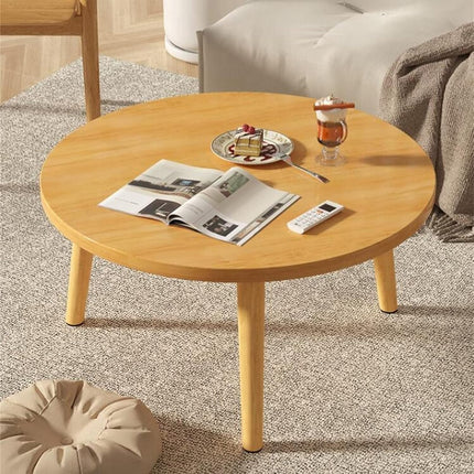 Small Round Side Table Solid Wood Durable Anti-Slip for Living Room Bedroom Use