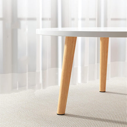 Small Round Side Table Solid Wood Durable Anti-Slip for Living Room Bedroom Use