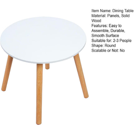 Small Round Side Table Solid Wood Durable Anti-Slip for Living Room Bedroom Use