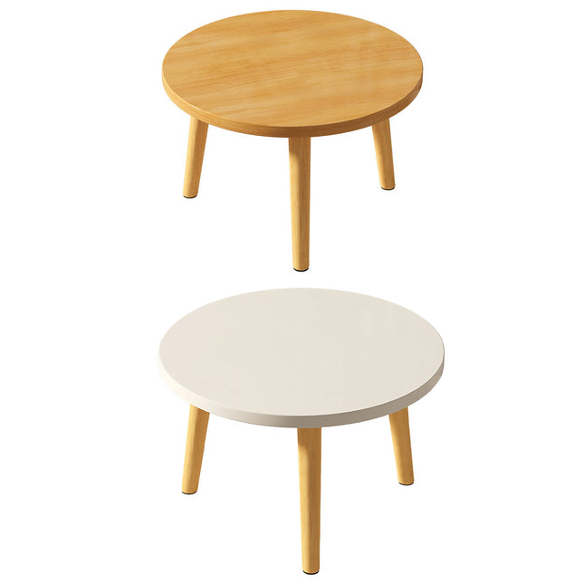 Small Round Side Table Solid Wood Durable Anti-Slip for Living Room Bedroom Use