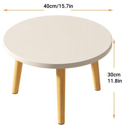 Small Round Side Table Solid Wood Durable Anti-Slip for Living Room Bedroom Use