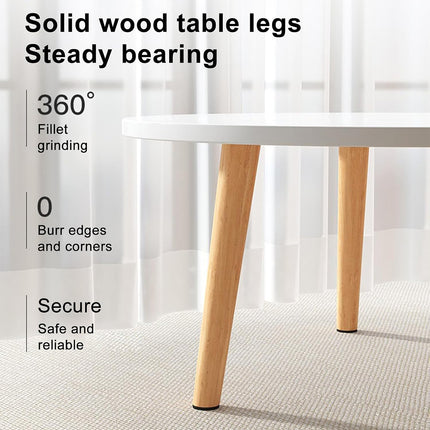 Small Round Side Table Solid Wood Durable Anti-Slip for Living Room Bedroom Use
