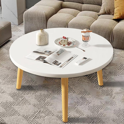 Small Round Side Table Solid Wood Durable Anti-Slip for Living Room Bedroom Use