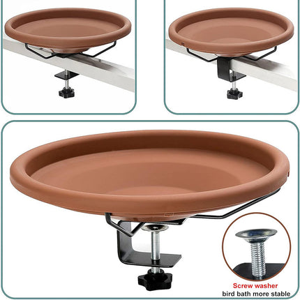 Hanging Bird Bath Basin Balcony Railing Bird Feeder Bowl Outdoor Water Dish