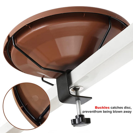 Hanging Bird Bath Basin Balcony Railing Bird Feeder Bowl Outdoor Water Dish