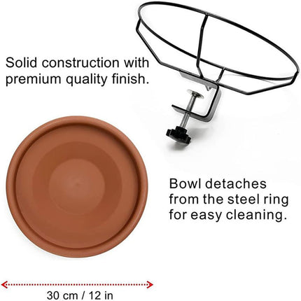 Hanging Bird Bath Basin Balcony Railing Bird Feeder Bowl Outdoor Water Dish