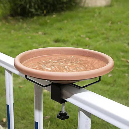 Hanging Bird Bath Basin Balcony Railing Bird Feeder Bowl Outdoor Water Dish