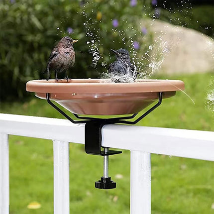 Hanging Bird Bath Basin Balcony Railing Bird Feeder Bowl Outdoor Water Dish