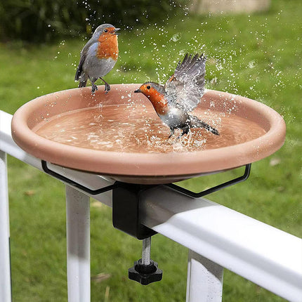 Hanging Bird Bath Basin Balcony Railing Bird Feeder Bowl Outdoor Water Dish