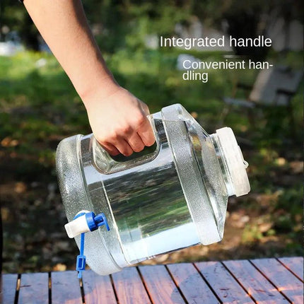 7.5L Household Transparent Water Storage Bucket Wide Mouth Round Barrel with Tap