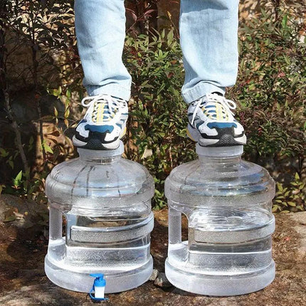 7.5L Household Transparent Water Storage Bucket Wide Mouth Round Barrel with Tap