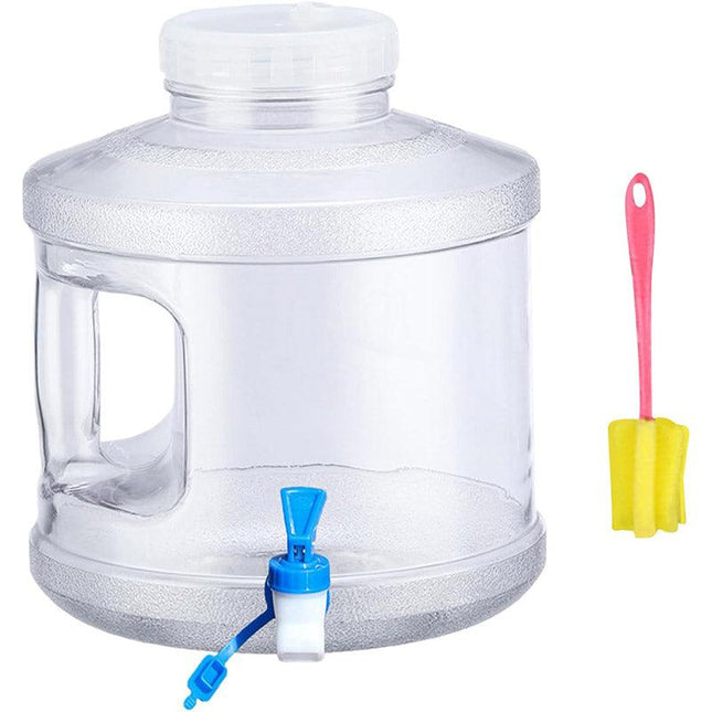 7.5L Household Transparent Water Storage Bucket Wide Mouth Round Barrel with Tap