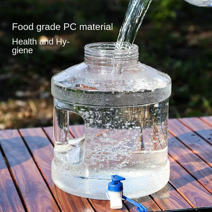 7.5L Household Transparent Water Storage Bucket Wide Mouth Round Barrel with Tap