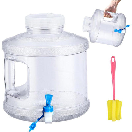 7.5L Household Transparent Water Storage Bucket Wide Mouth Round Barrel with Tap