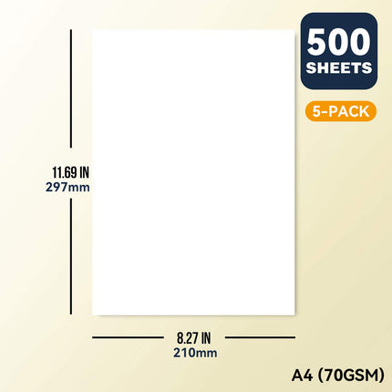 2500 Sheets A4/A3 Printing Paper Premium White No Ghosting for Home Office Use
