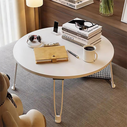 Foldable Small Coffee Table Round Bed Desk Balcony Bay Window Computer Table