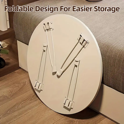 Foldable Small Coffee Table Round Bed Desk Balcony Bay Window Computer Table