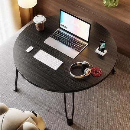 Foldable Small Coffee Table Round Bed Desk Balcony Bay Window Computer Table