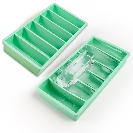 Ice Cube Tray Moulds 6 Slots Rectangular with Lids Silicone Butter Freezer Storage