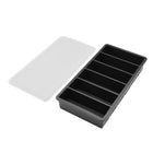 Ice Cube Tray Moulds 6 Slots Rectangular with Lids Silicone Butter Freezer Storage