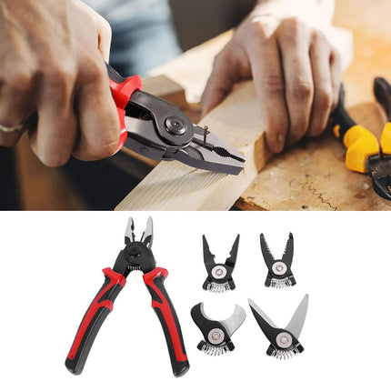 5in1 Multifunctional Pliers Set Replaceable Head Durable Precision Cutting Tool