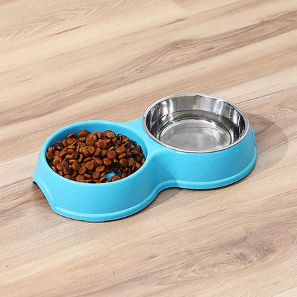 Dog Bowl Anti Choking Slow Feeder Cat Food Dish Double Bowl Pet Feeding Utensils