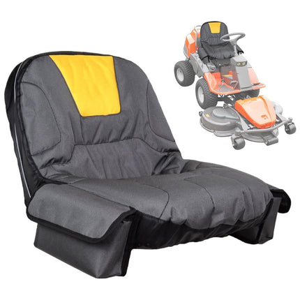 Lawn Mower Tractor Seat Cover 2 Large Side Storage Bag Outdoor Protector Gear