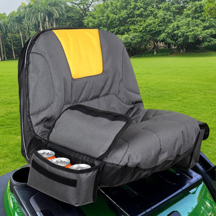 Lawn Mower Tractor Seat Cover 2 Large Side Storage Bag Outdoor Protector Gear