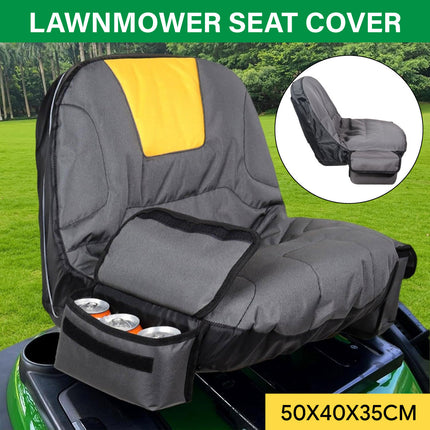 Lawn Mower Tractor Seat Cover 2 Large Side Storage Bag Outdoor Protector Gear