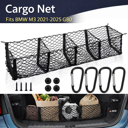 Trunk Cargo Net Bag Stereo Boot Storage Organiser SUV Pickup 4 Compartment 150cm