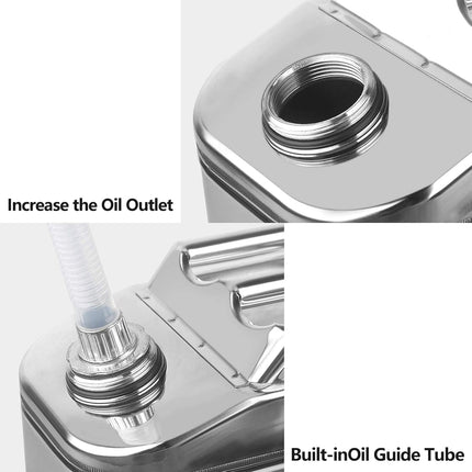 Stainless Steel Fuel Oil Drum Tank Silver 20L Diesel Gasoline Storage Container