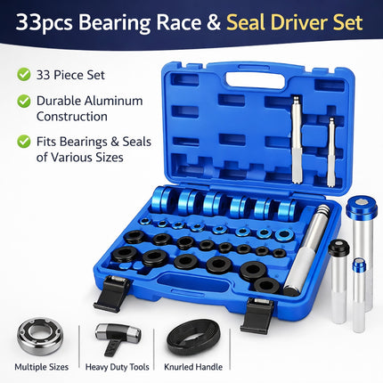33pcs Professional Front Wheel Bearing Seal Removal Installer Tool Kit Set Kit