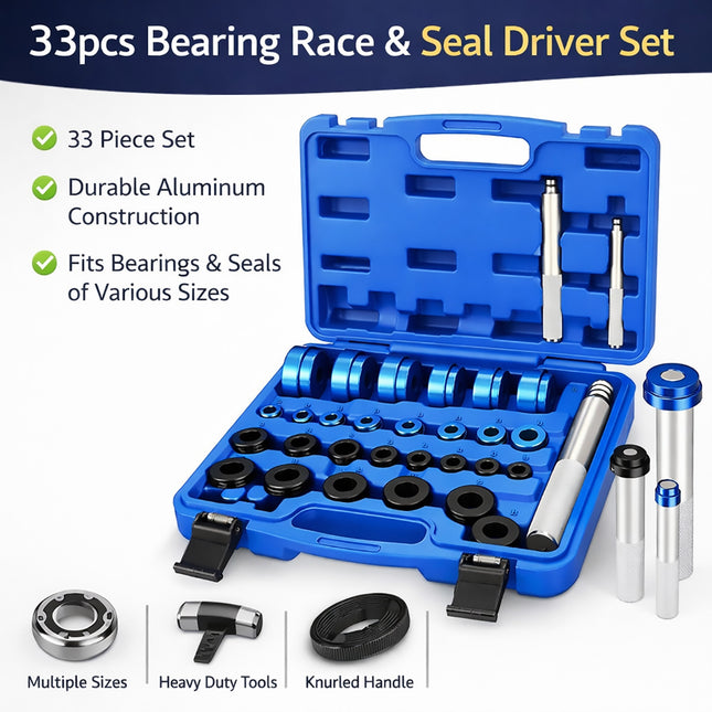 33pcs Professional Front Wheel Bearing Seal Removal Installer Tool Kit Set Kit