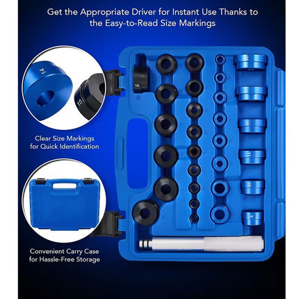 33pcs Professional Front Wheel Bearing Seal Removal Installer Tool Kit Set Kit