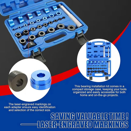 33pcs Professional Front Wheel Bearing Seal Removal Installer Tool Kit Set Kit