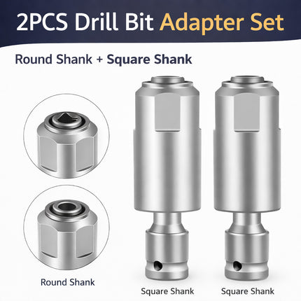 2pcs Drill Bit Socket Adapter Converter Extension Set Square/SDS-Plus Shank Use