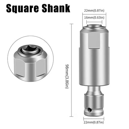 2pcs Drill Bit Socket Adapter Converter Extension Set Square/SDS-Plus Shank Use