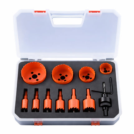 11Pcs Woodworking Hole Saw Kit Multi Size Cutter Drill Bit Carpentry Tool DIY