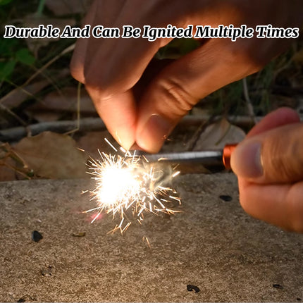 Flint Rod Fire Starter Emergency Survival Tool Weather Resistant Quick Ignition