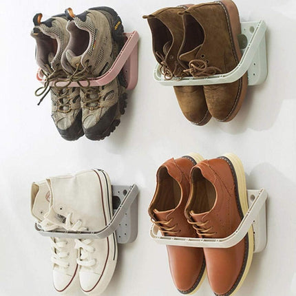 8pcs Wall Mounted Shoe Storage Rack Hanging Shelf Shoe Organizer Holder for Home