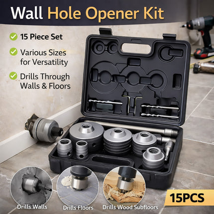 15Pcs Wall Hole Opener Set Masonry Bits Anchors Expansion Bolts DIY Tools