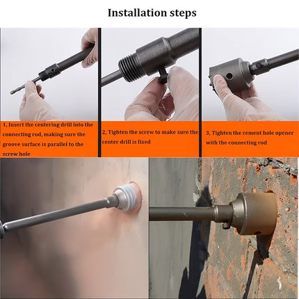 15Pcs Wall Hole Opener Set Masonry Bits Anchors Expansion Bolts DIY Tools