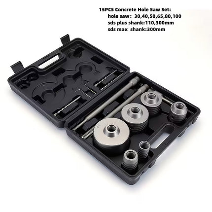15Pcs Wall Hole Opener Set Masonry Bits Anchors Expansion Bolts DIY Tools