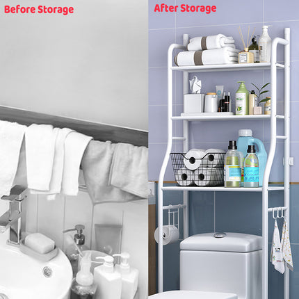 Bathroom Storage Shelf Metal Rack Space Saving Durable for Toiletries Towels