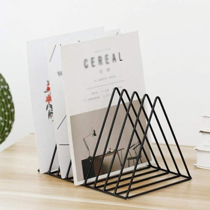 Book Storage Rack Desktop Bookshelf Records Holder Magazines Stand Space Saving