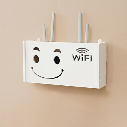 No Drill Wall Mounted Router Storage Box Cable Organizer for WiFi Router Use
